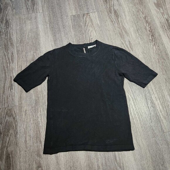 Zara Knit black soft & stetchy quarter-sleeve high neck top for the office - Picture 6 of 11